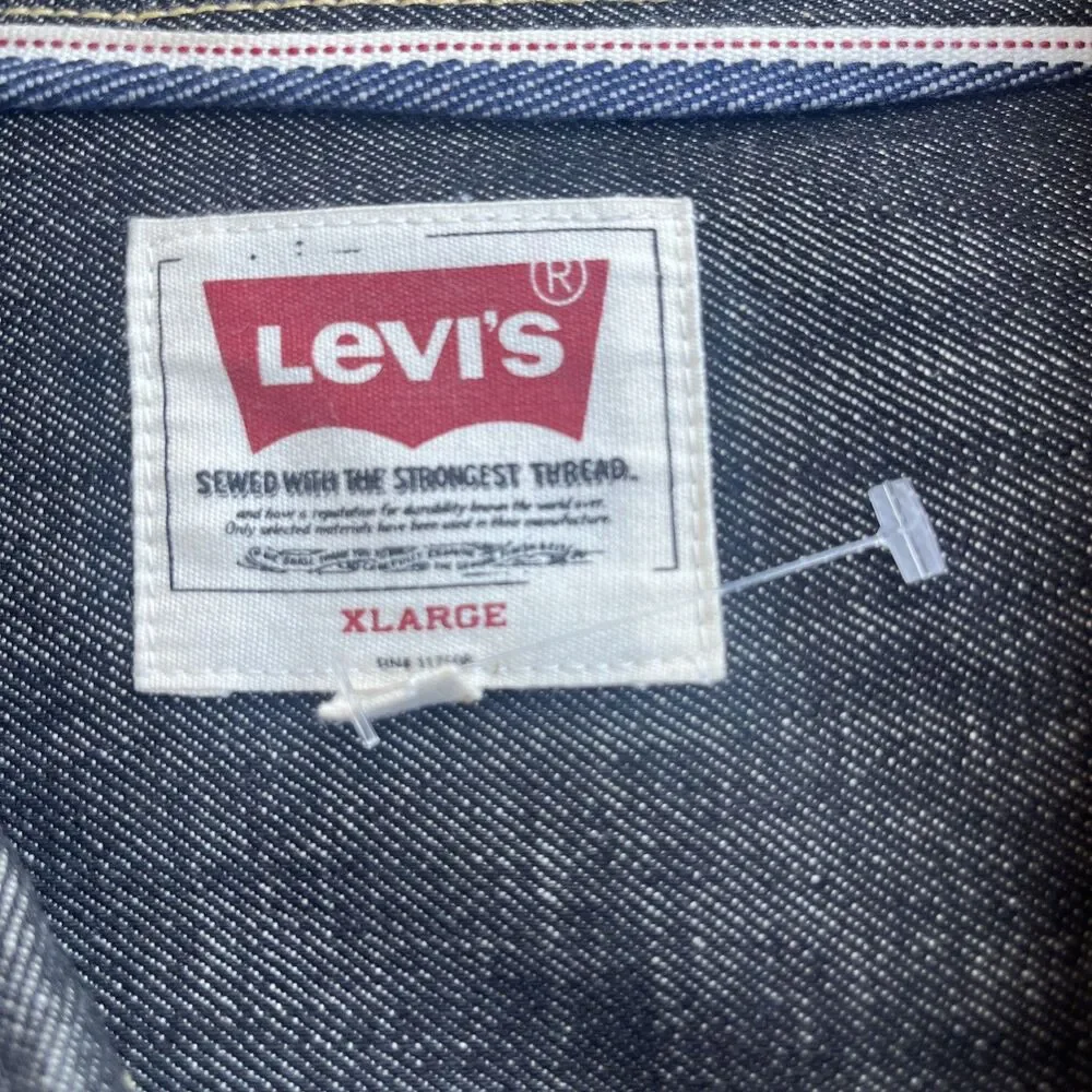 LEVI’s Men’s Jackson Worker Overshirt-jacket Black Cotton Hemp Rinse Size XL - Picture 13 of 15